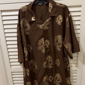 Men's Brown Patterned Shirt